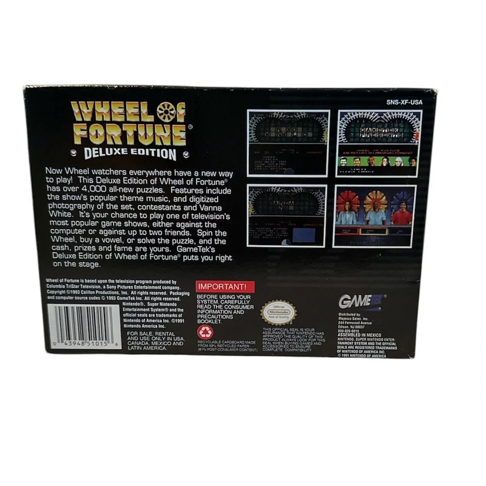 Wheel of Fortune deluxe edition for super Nintendo